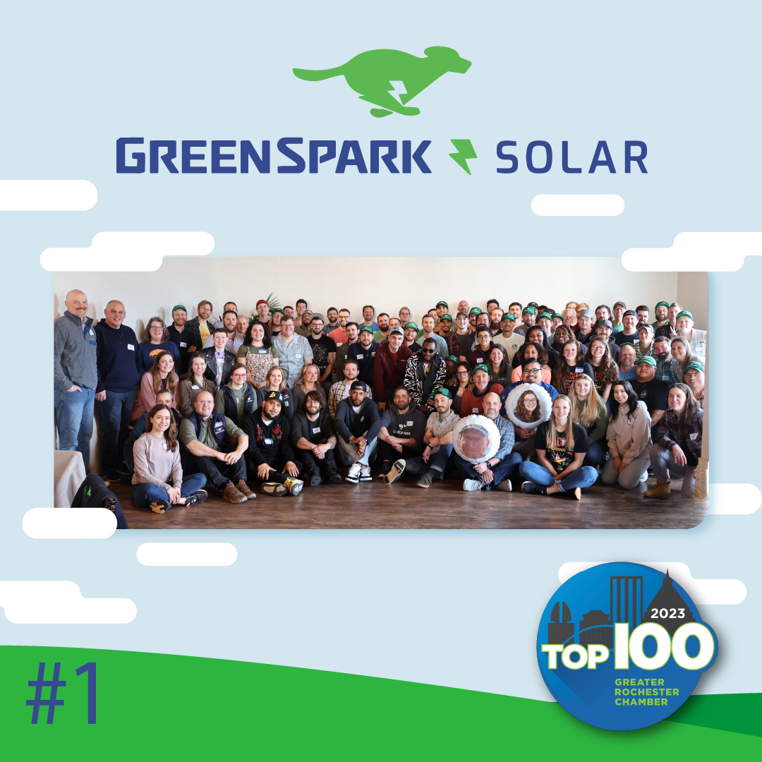 GreenSpark Solar Awarded Number One Spot on the 2023 Rochester Chamber Top 100